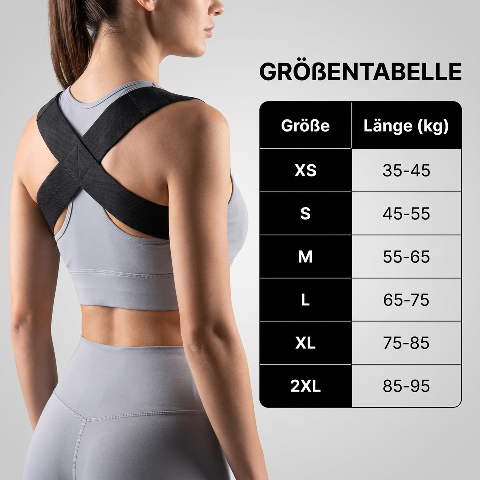 PostureFix Pro Haltungstrainer – Schultergurt gegen Rundrücken für eine aufrechte Körperhaltung | Unisex, elastisch & dehnbar